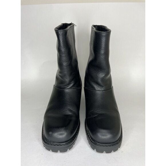 Ll Bean Ankle Boots Women Size 7.5W Black Leather Back Zipper - Picture 13 of 13
